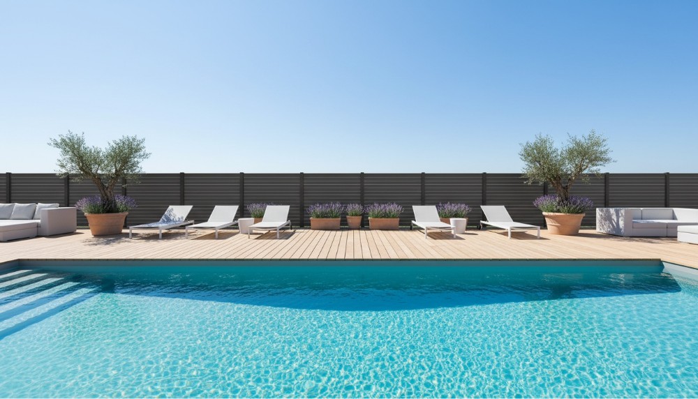 FEINGARD Gartenzaun Aluminium am Pool