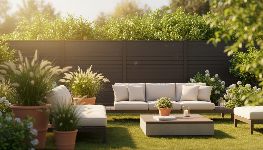 FEINGARD Gartenzaun Aluminium mit Sitzecke